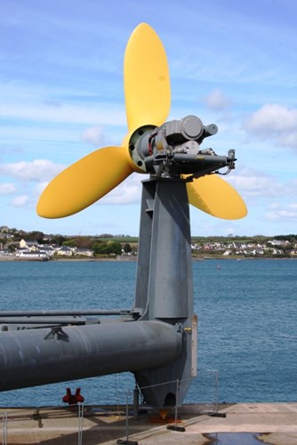 An example of a renewable energy underwater Deltastream turbine before being submerged.