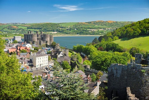 Tourism hub of Conwy Town with its historic Castle.
